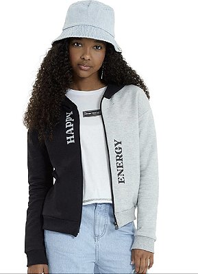 JAQUETA MOLETOM COM CAPUZ TEEN AMORA