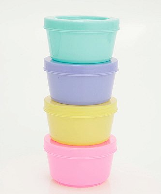 KIT 04 POTES REDONDOS CLAROS