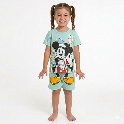 PIJAMA BRILHA NO ESCURO PERSONAGENS - MICKEY & MINNIE