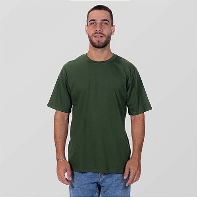 CAMISETA 02 MEIA MALHA VERDE MILITAR