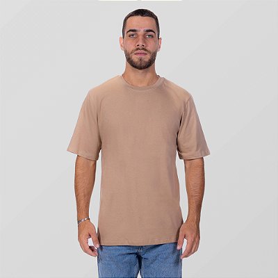 CAMISETA 02 MEIA MALHA AREIA