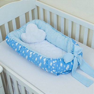 Ninho Redutor De Berço  3 Peças - Nuvem Azul Bebê