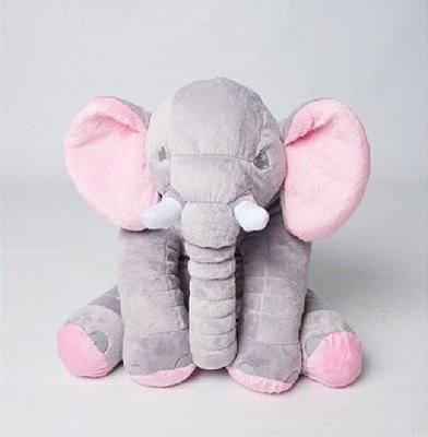 Elefante 50cm - Cinza Com Rosa