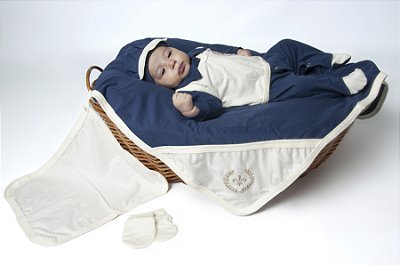 Ninho Redutor para Bebê Sleep UM Poá Marinho - Baby Enxoval