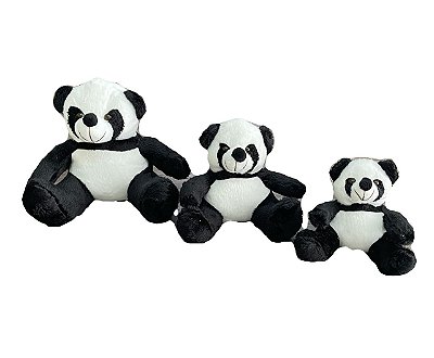 Trio de Ursinhos 15cm x 20cm x 25cm - Panda