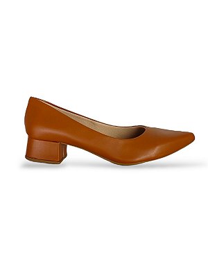 SCARPIN CLÁSSICO CARAMELO SALTO BLOCO TAMANHO GRANDE SALTO 3CM