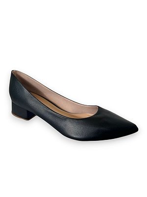 SCARPIN CLÁSSICO PRETO NAPA ALTO BLOCO TAMANHO GRANDE SALTO 3CM