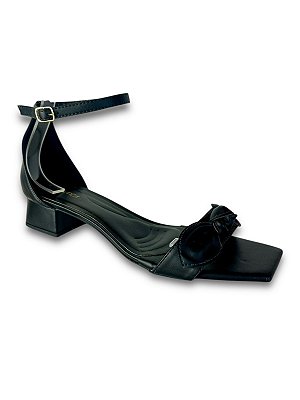 SANDÁLIA TIES PRETA TAMANHO GRANDE SALTO 3CM