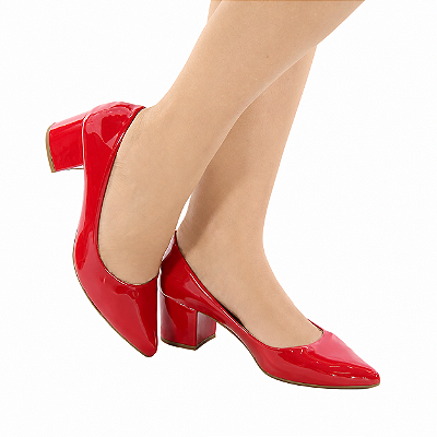 SCARPIN LUXO VERMELHO SALTO 5CM