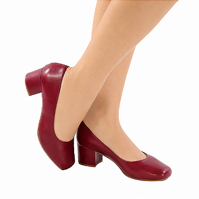 SCARPIN DOMINIQUE BICO QUADRADO BORDO 5CM