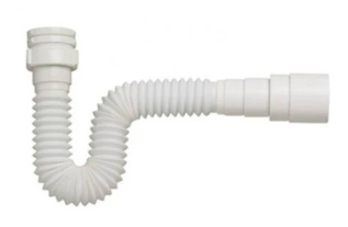 Sifão universal tubo extensível pvc branco com porca - Blukit