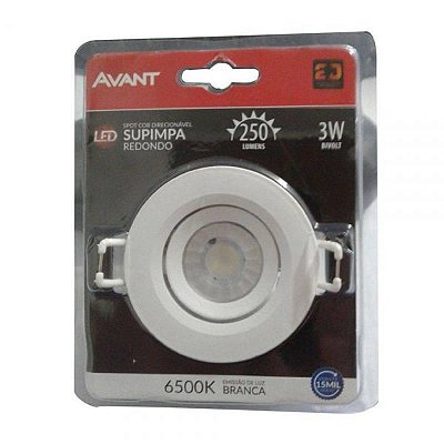 Spot led redondo 3w 6500k