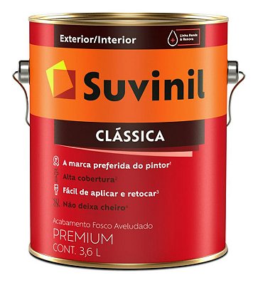 Tinta Látex Fosco a Clássica Maxx Premium Branco Neve 3,6 litros - Suvinil