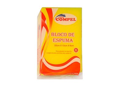 Bloco de Espuma (Amarelo) - 22cm x 13cm x 6cm