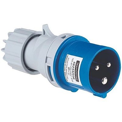 Plugue movel industrial   2p+t 16a azul 220 250 v