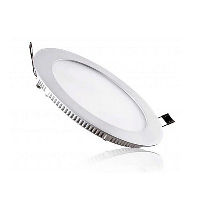Luminária Painel Plafon LED redondo embutir 12w 6400k Luz Branca biv - Ourolux