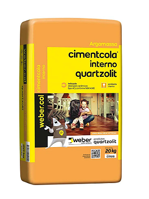 Argamassa Cimentcola para Piso AC1 uso Interno Cinza 20kg  - Quartzolit