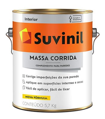 Massa Corrida PVA Branco 5,7 kg - Suvinil