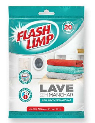 Lave Sem Manchar 20 Lenços - Flashlimp