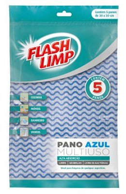 Pano Azul Multiuso 5 Pecas - Flashlimp