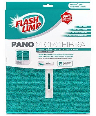 Pano Microfibra Para Chao Com Furo 80x100cm - Flashlimp