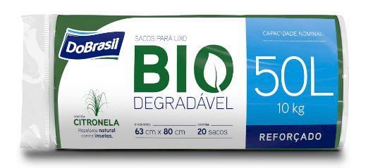 Saco de lixo biodegradável  50 litros 20 sacos - DoBrasil