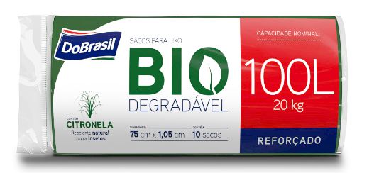 Saco de lixo biodegradável 100 litros 10 sacos - DoBrasil