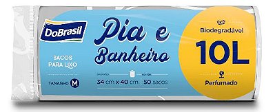 Saco de lixo branco para pia e banheiro 10 litros 50 sacos - DoBrasil