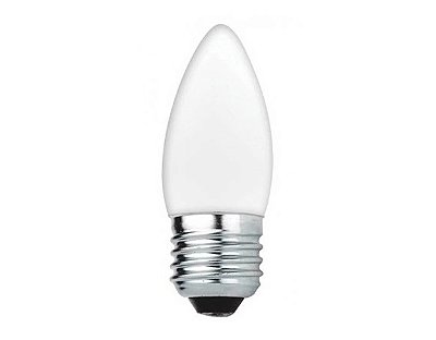 Lâmpada Incandescente Vela Lisa Leitosa E27 (127V) - 40W