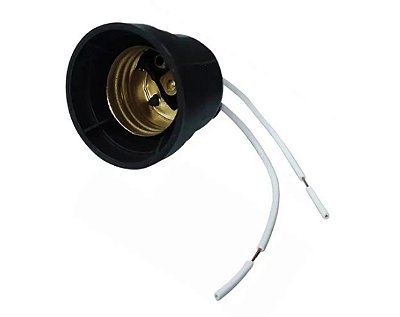 Soquete Preto Nylon (com Rabicho) - E27