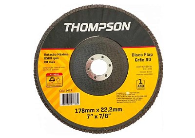 Disco Flap Thompson Grão 80 (180×22,2mm) - 7″