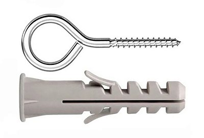 Pitão Zincado (com Bucha de Nylon com Aba) - 8mm