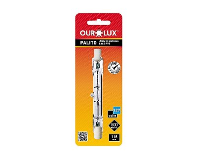 Lâmpada Ourolux Halógena Palito (127V) - 500W
