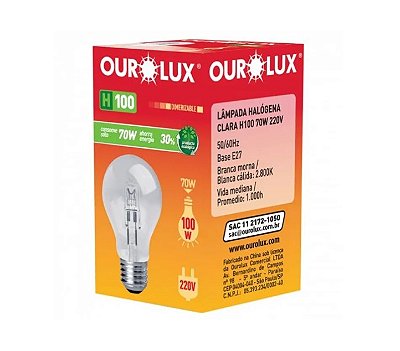 Lâmpada Halógena H100 (220V) - 70W e 2800K