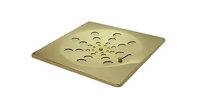 Grelha Quadrada Inox 10cm Dourada (s/Caixilho) - Estilmax