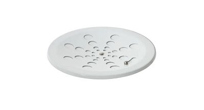 Grelha Redonda Inox 10cm Branca (s/Caixilho) - Estilmax