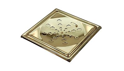 Grelha Quadrada Inox 304 Dourada (com Caixilho) - 15cm