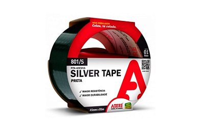 Fita Silver Tape (Preta) - 45mm x 5m