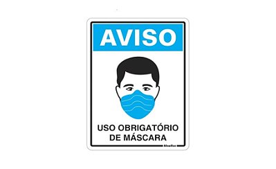 Placa Sinalizadora (Uso Obrigatório de Máscaras) - 15x20cm