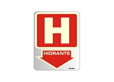 Placa Sinalizadora (Hidrante Fotoluminescente) - 16x23cm