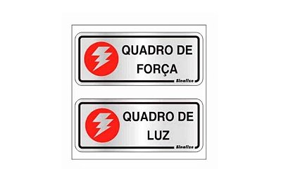 Placa Sinalizadora (Quadro Força/Luz) - 15x15cm