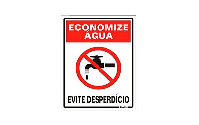 Placa em Vinil (Economize Água) - 15x20cm