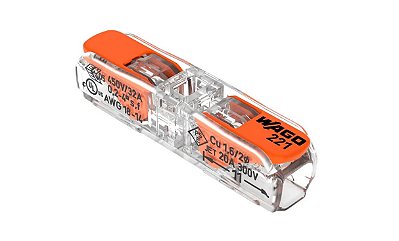 Conector Elétrico de Emenda 2 Polos (221-2411) - Wago