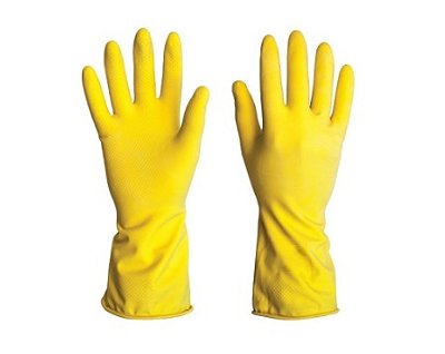 Luva de Látex (Amarela) - Grande