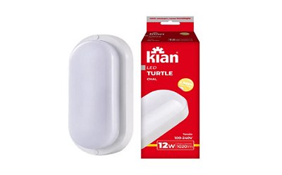 Luminária LED Tartaruga Oval Branco (12W) - 3000K