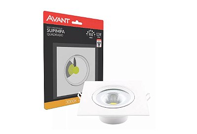 Spot Led Embutir Quadrado Bivolt (12W) - 3000K