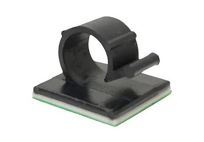Clip Adesivo Preto (4 Peças) - 9mm