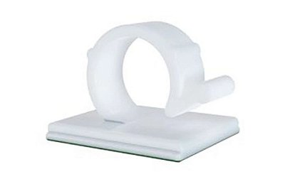 Clip Adesivo Branco (25 Peças) - 9mm