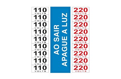 Etiqueta Sinalizadora (220/110 Volts) - 15x15