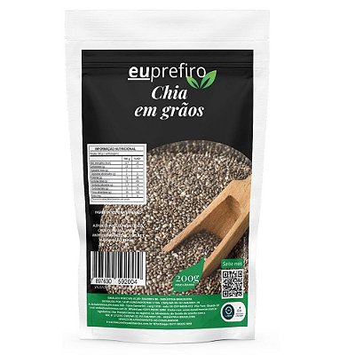 Chia 200g - Euprefiro: Alimento saudável e nutritivo